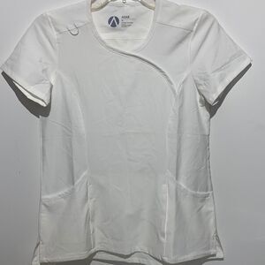 Adar Women's Medical Uniform Short Sleeve White Top Size XS